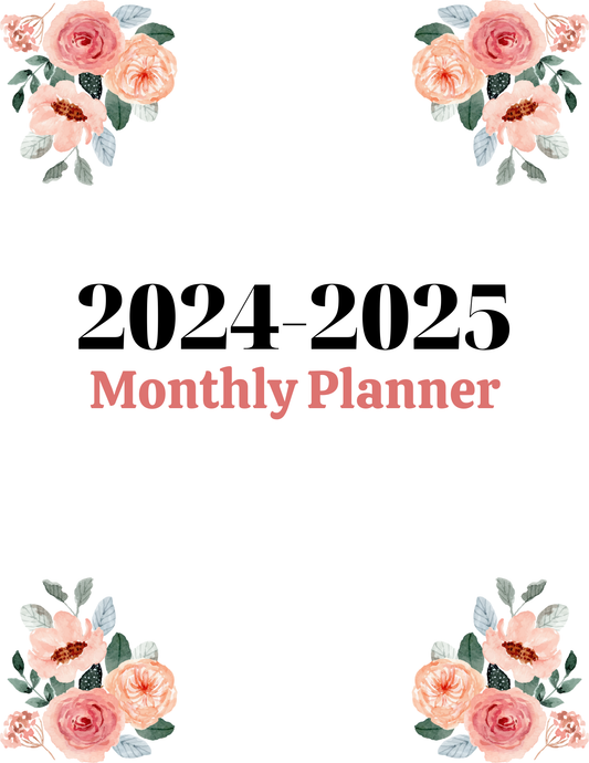 2024-2025 Monthly Planner -PLR MRR