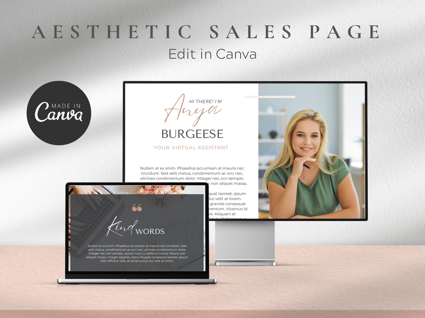 Sales Page Canva Template MRR+PLR Resell rights