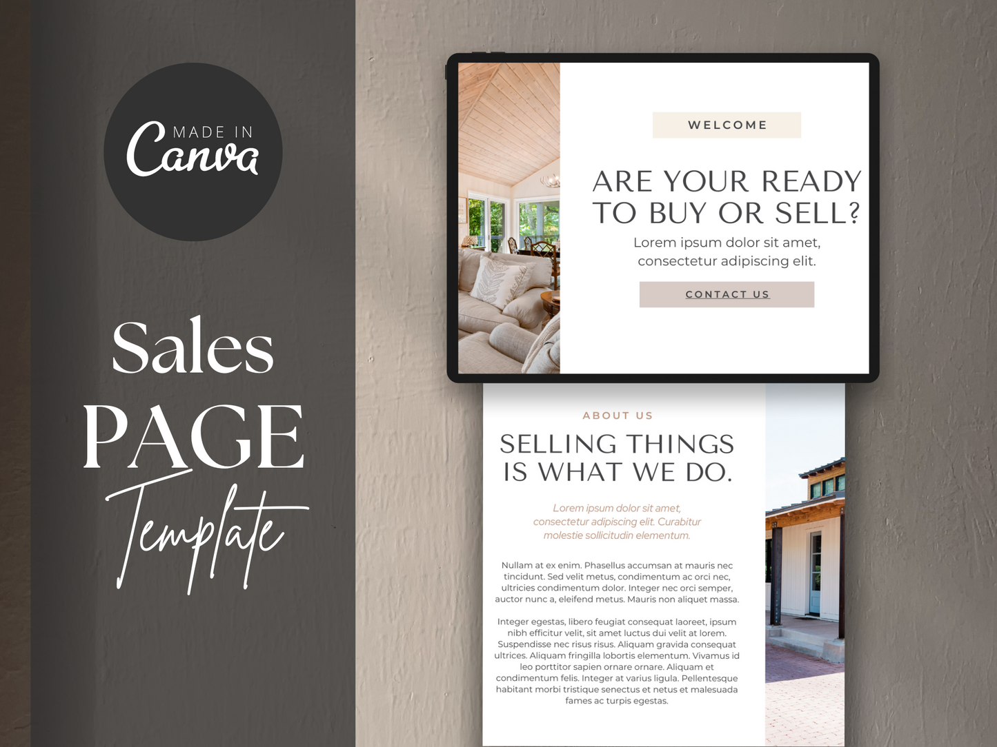 Sales Page Canva Template MRR+PLR Resell rights