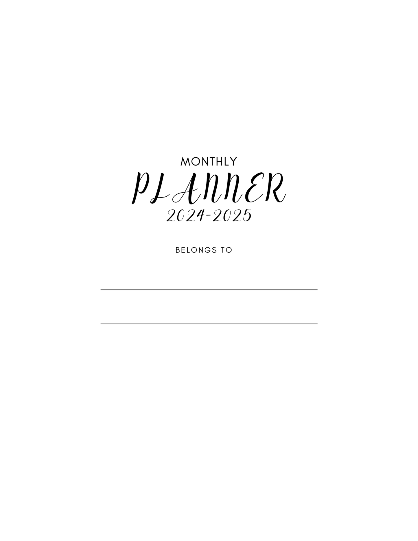 2025 MONTHLY PLANNER PART 1 - PLR MRR  2024