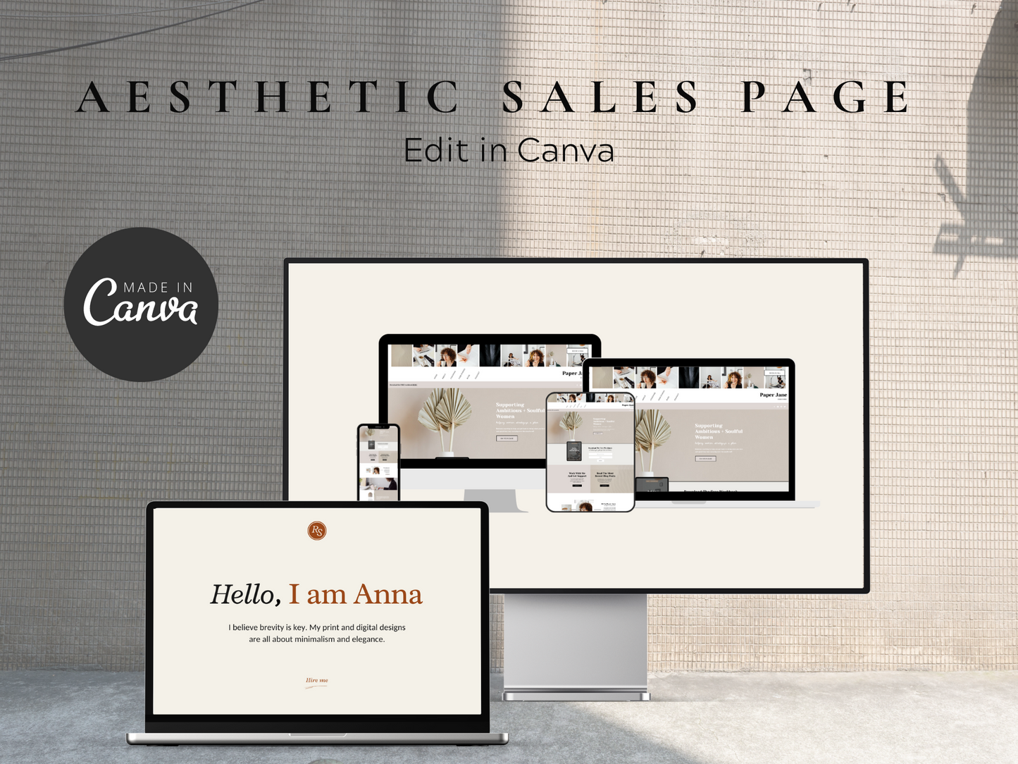 Sales Page Canva Template MRR+PLR Resell rights