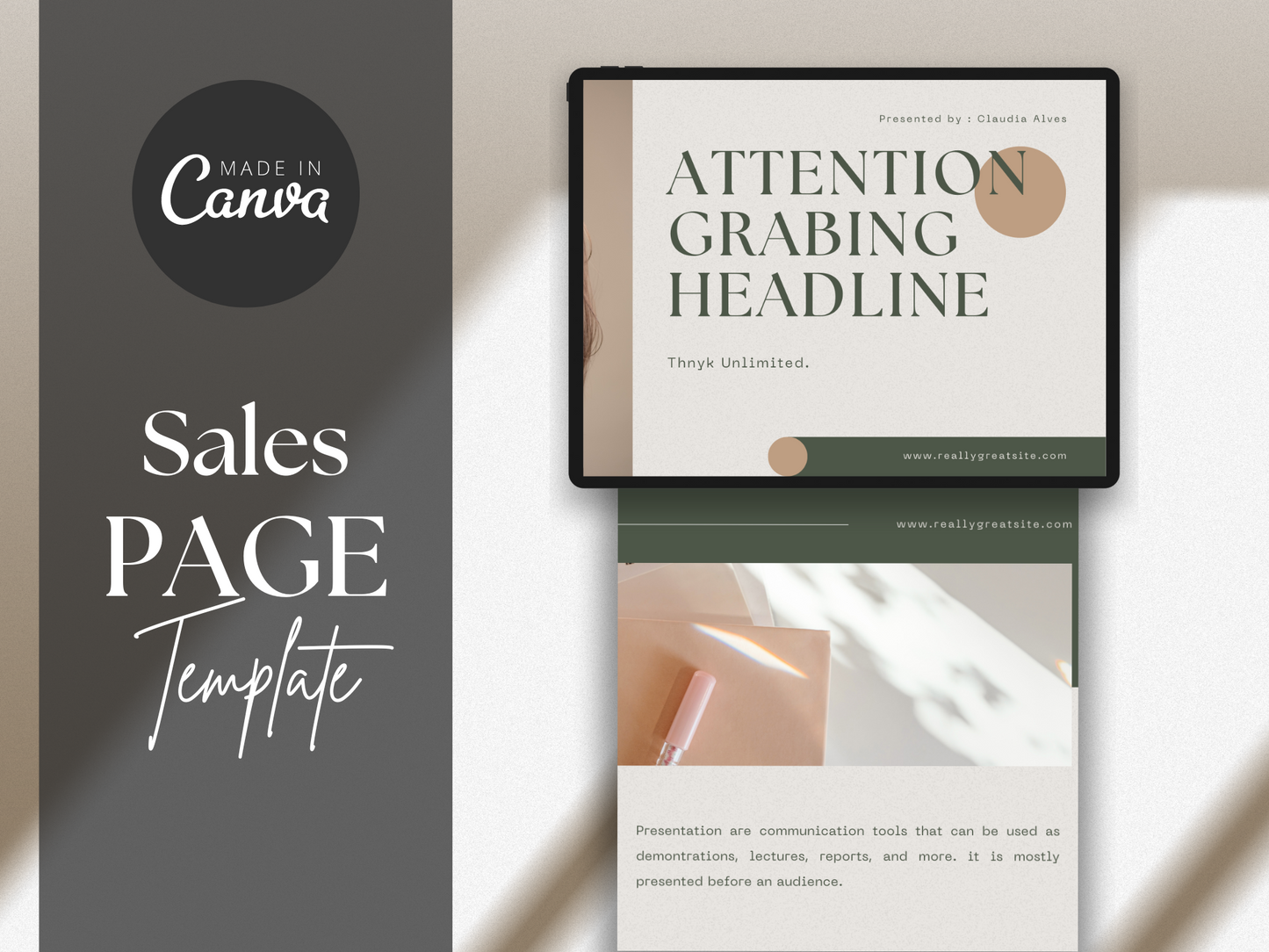 Sales Page Canva Template MRR+PLR Resell rights