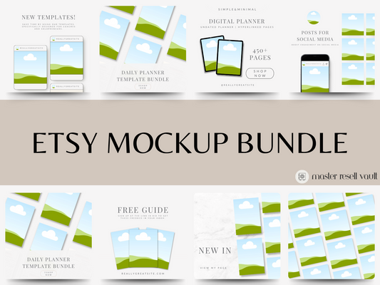 Modern Etsy Mockup Listings MRR+PLR Resell rights