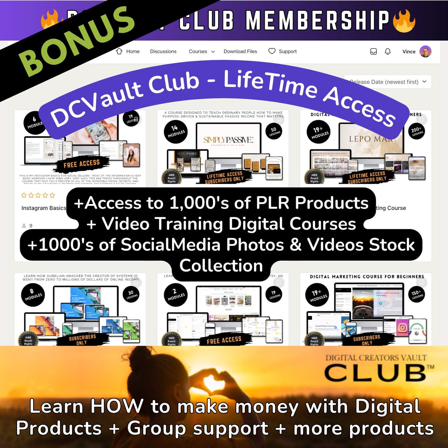 DFY 230 Digital Products website sales page funnel + Membership with PLR Private Label Resell Rights - systemeIO template