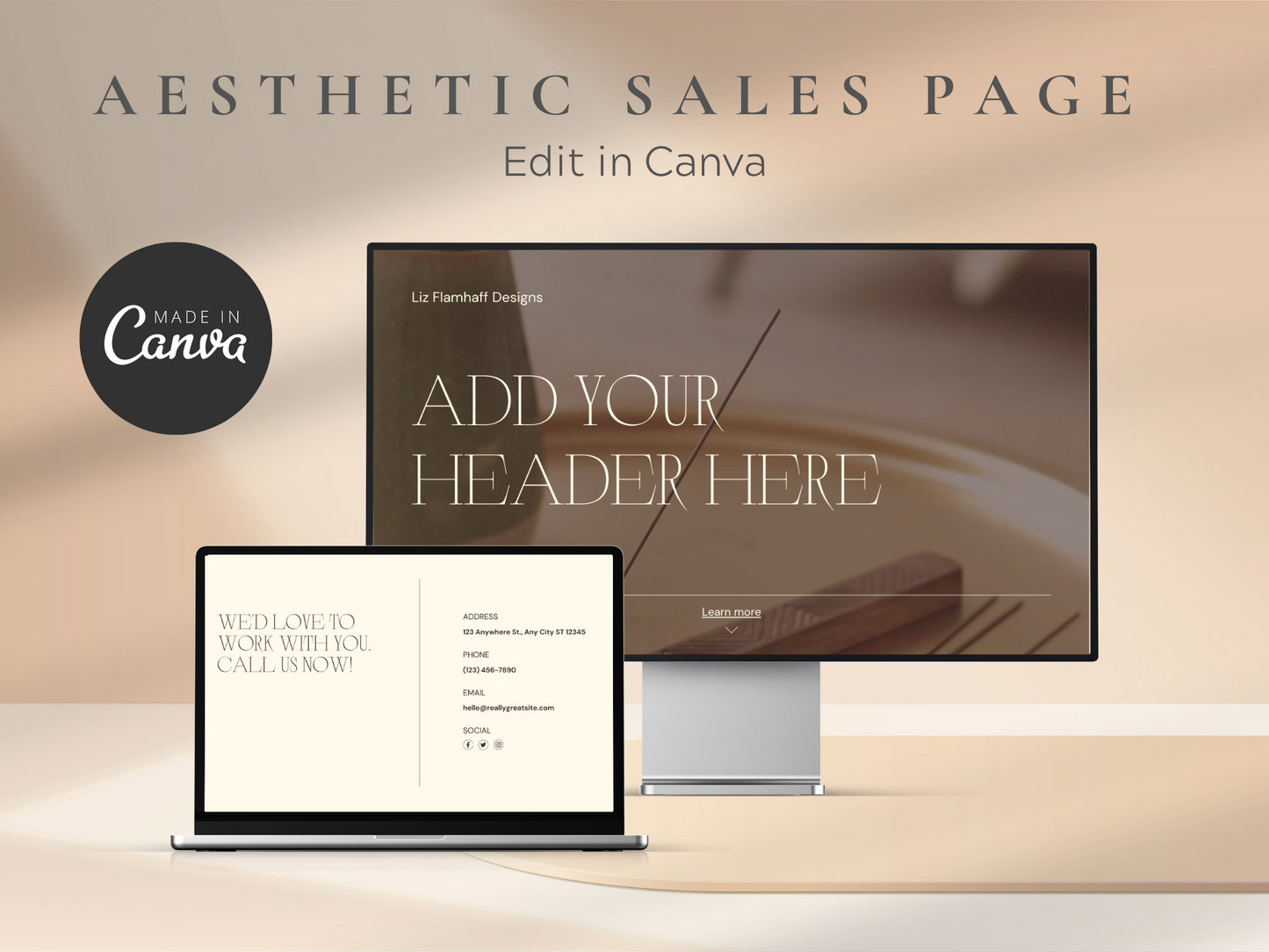 Sales Page Canva Template MRR+PLR Resell rights