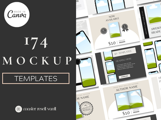 174 Aesthetic Mockups MRR+PLR Resell rights