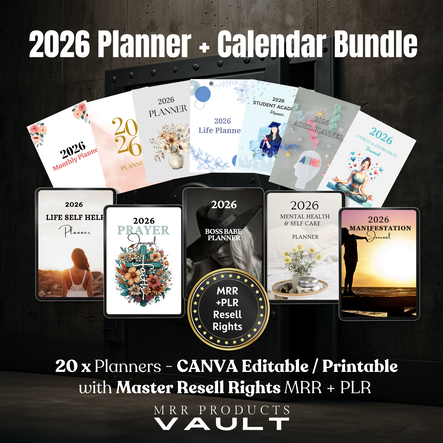 2026 Planner & Calendar Bundle MRR+PLR Resell rights