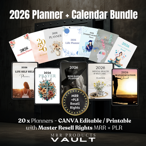 2026 Planner & Calendar Bundle MRR+PLR Resell rights
