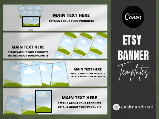 Etsy Banner Templates MRR+PLR Resell rights