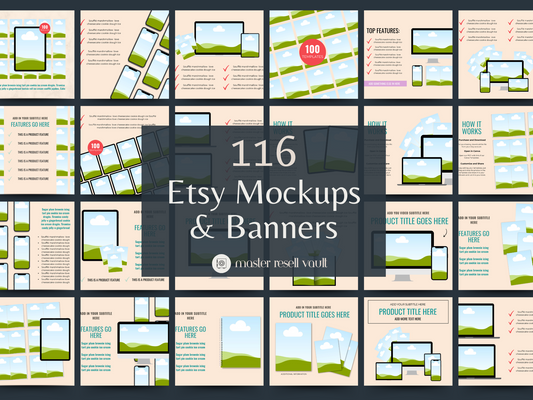 Etsy Listing Mockups & Banners MRR+PLR Resell rights