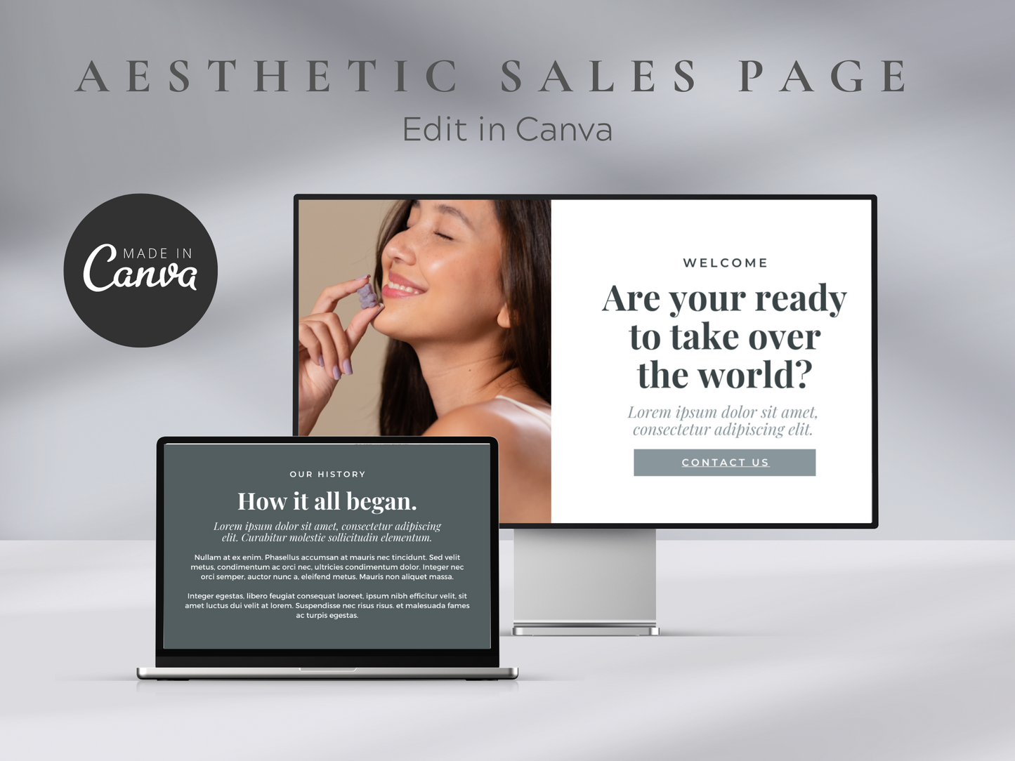 Sales Page Canva Template MRR+PLR Resell rights