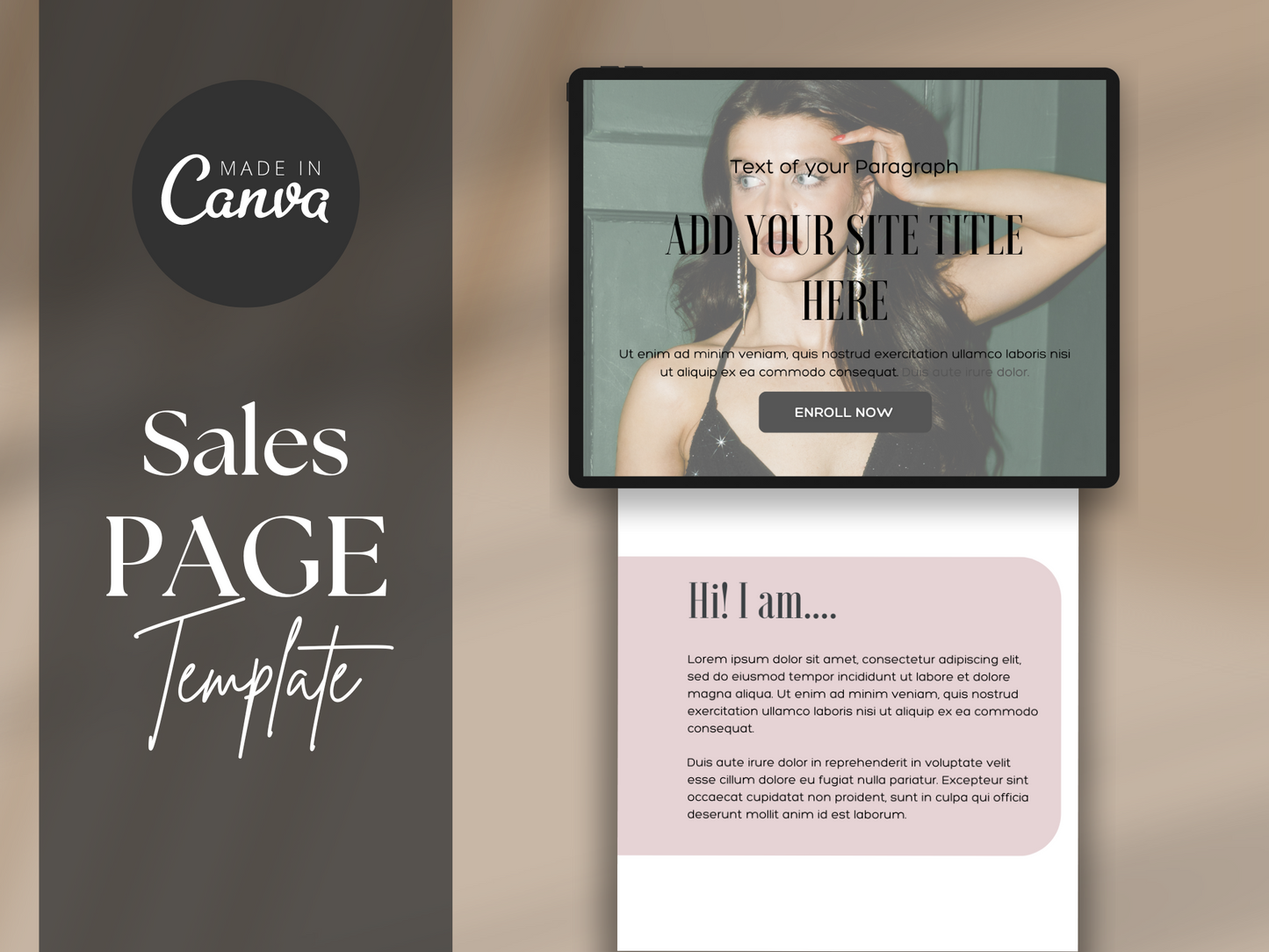 Sales Page Canva Template MRR+PLR Resell rights