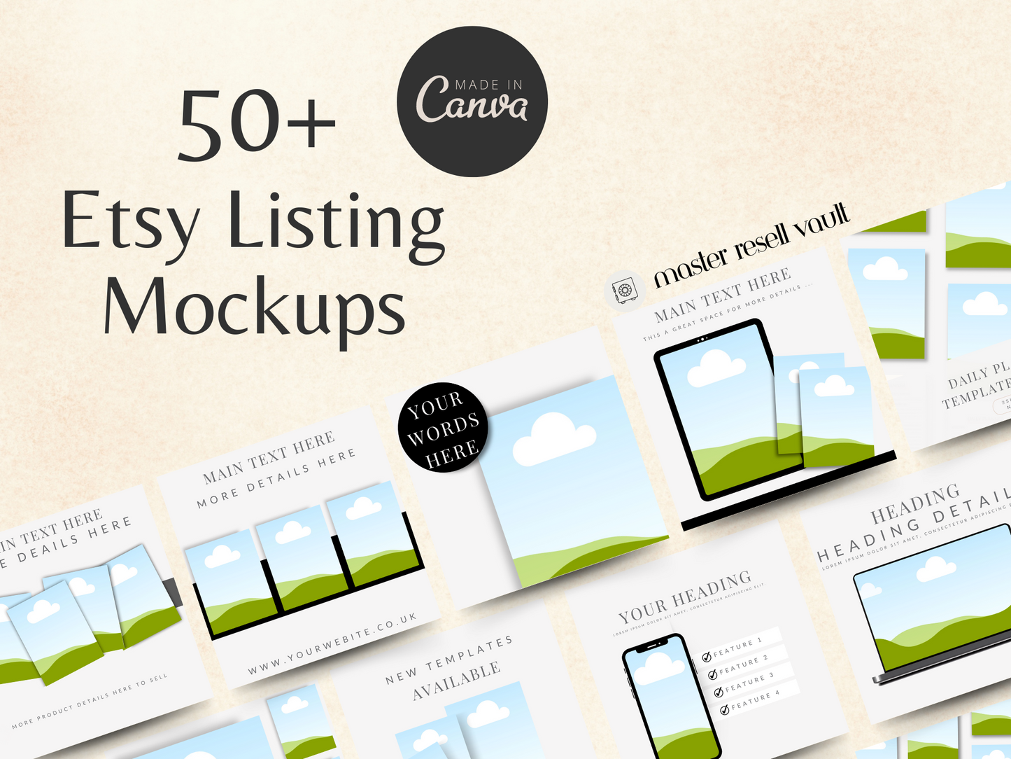 50 Etsy Digial Product Mockups