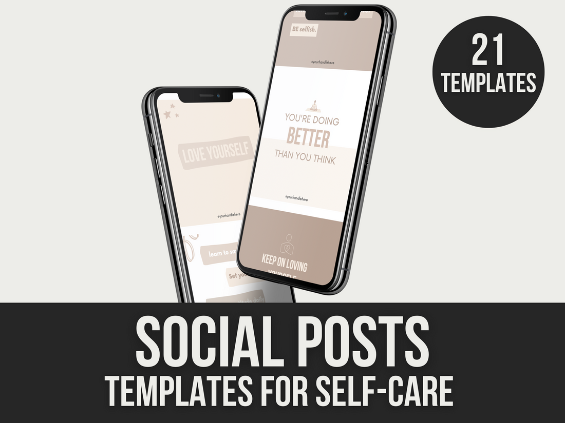 social posts templates for self care – MRR Products Vault (Shop)