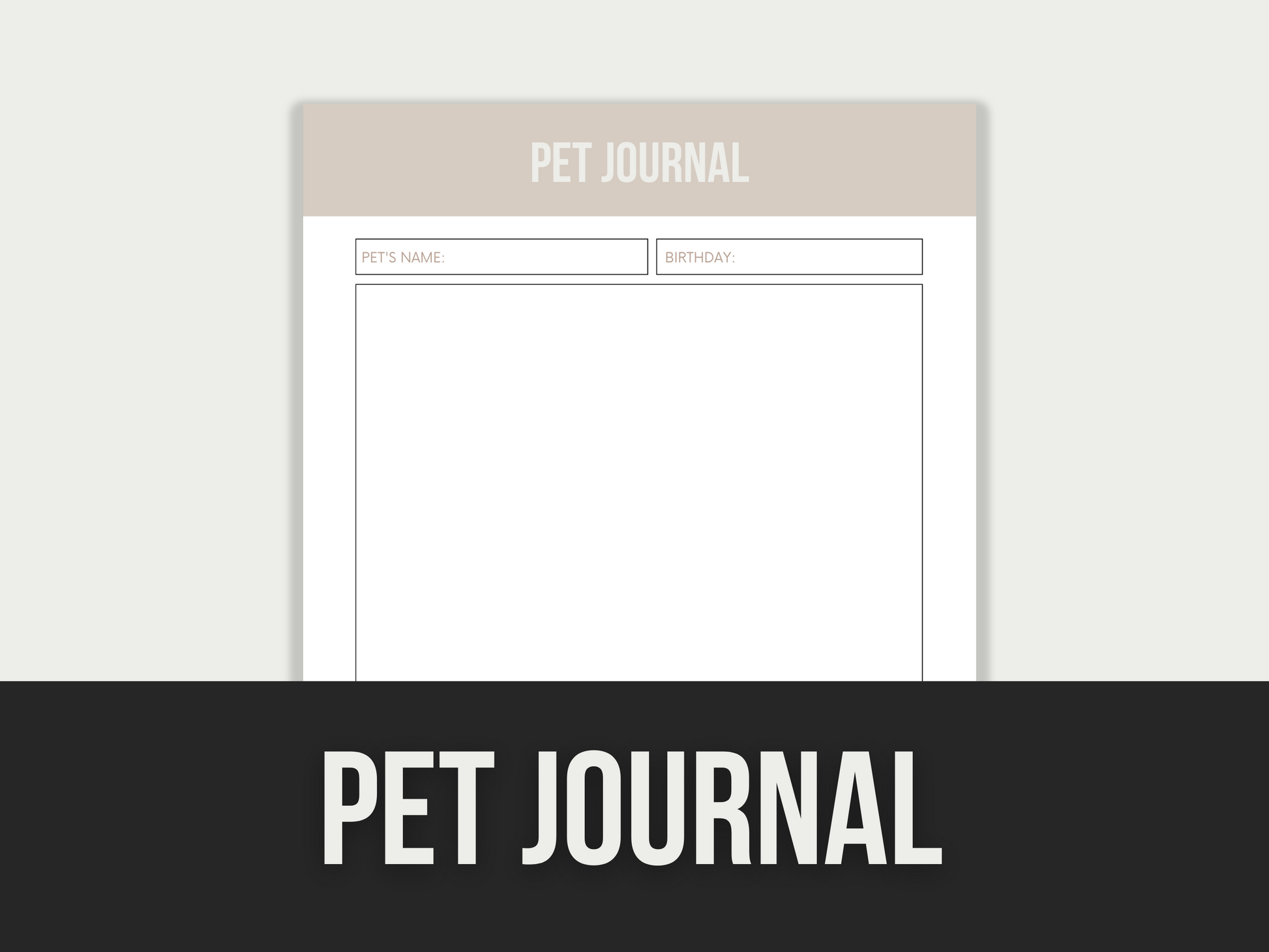 pet journal - MRR Products Vault