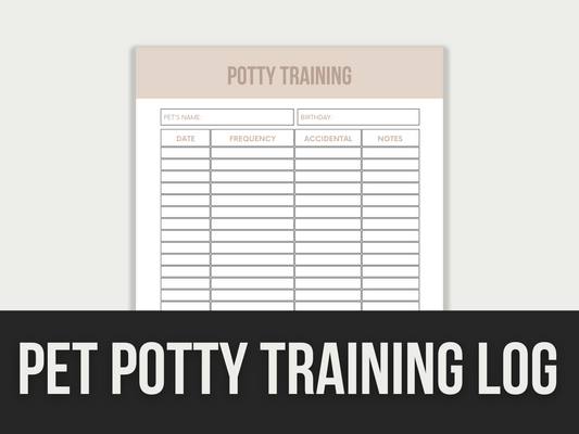 pet potty training log - MRR Products Vault