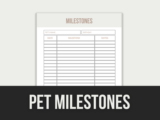 pet milestones - MRR Products Vault