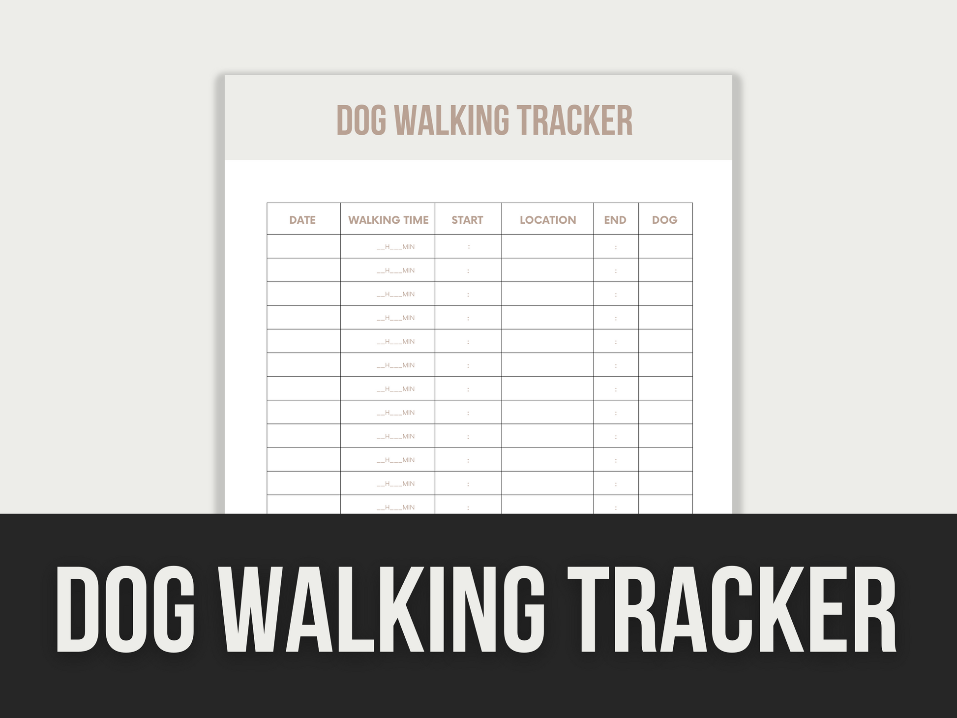 dog walking tracker - MRR Products Vault