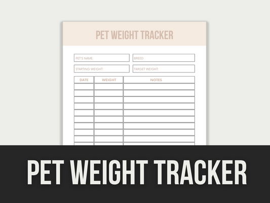 pet weight tracker - MRR Products Vault