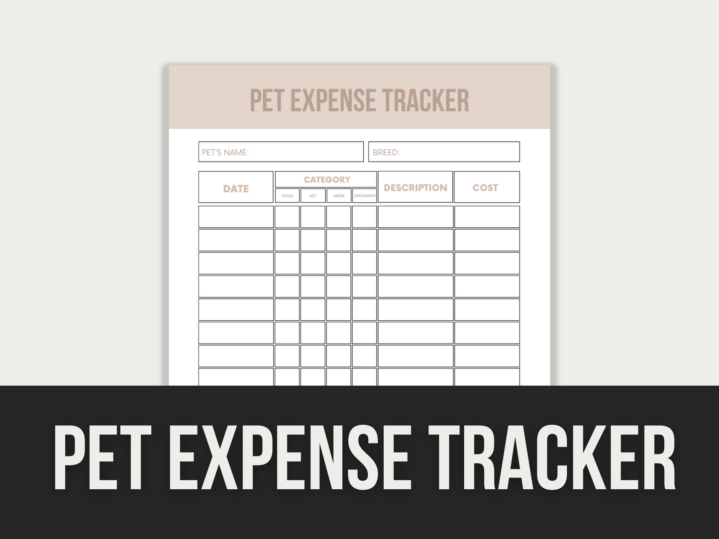 pet expense tracker - MRR Products Vault