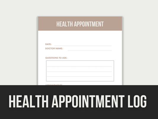 health appointment log - MRR Products Vault