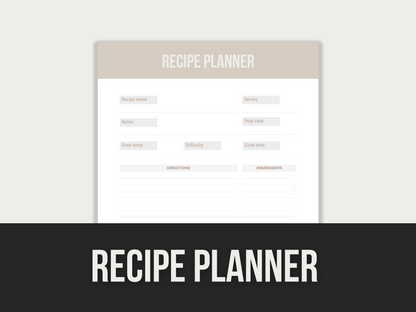 recipe planner - MRR Products Vault