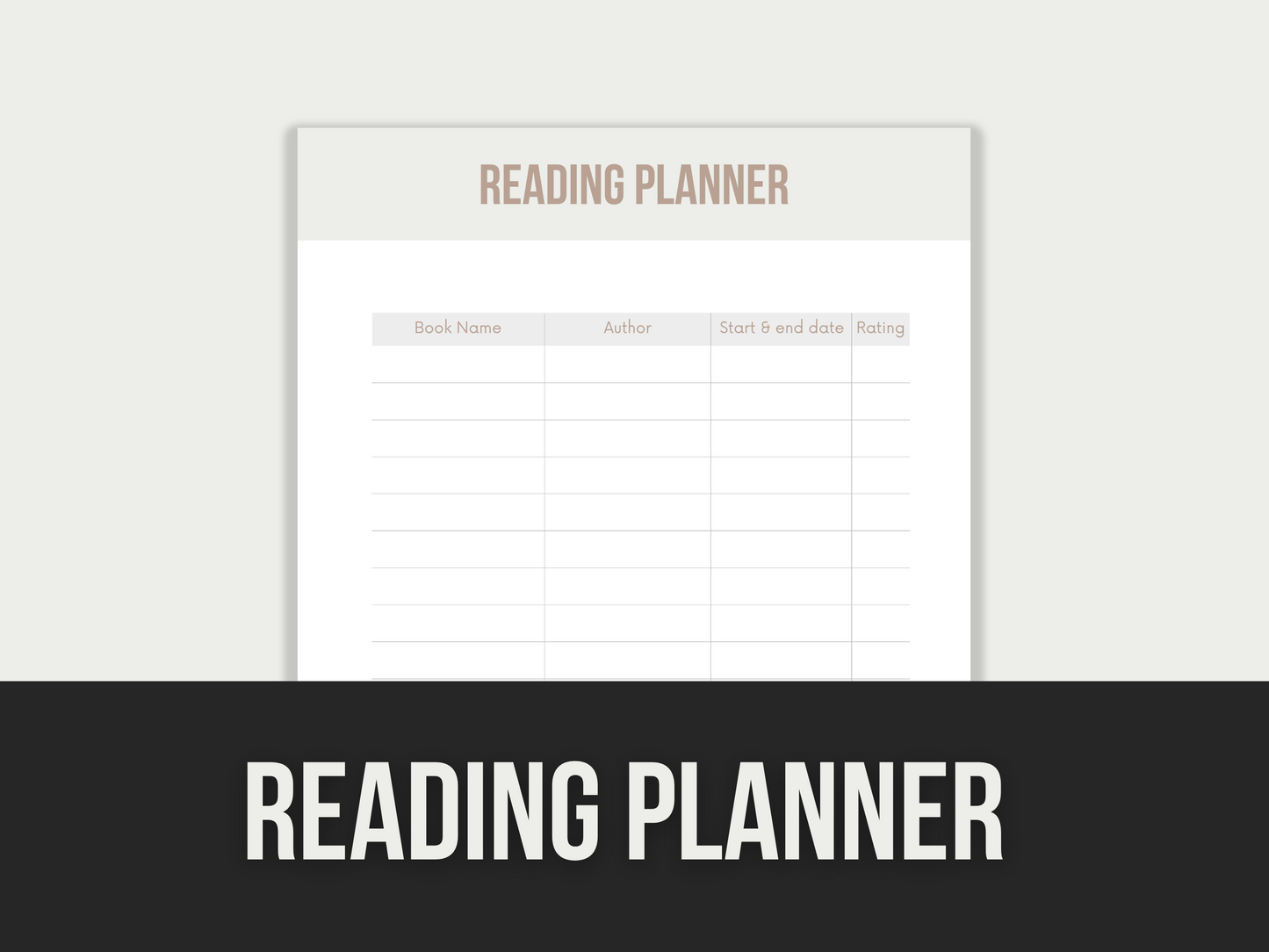 reading planner - MRR Products Vault