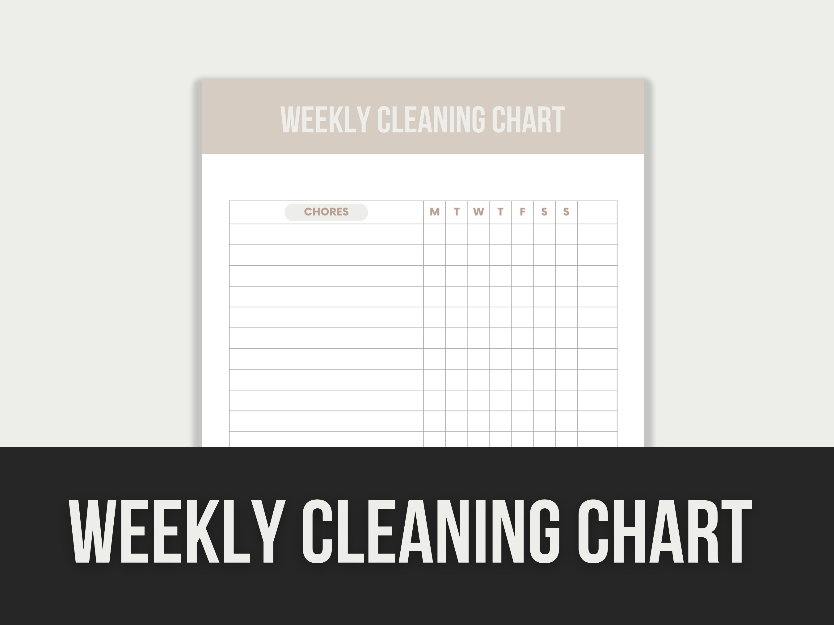 Cleaning Chart Example weekly cleaning chart – MRR Products Vault (Shop)