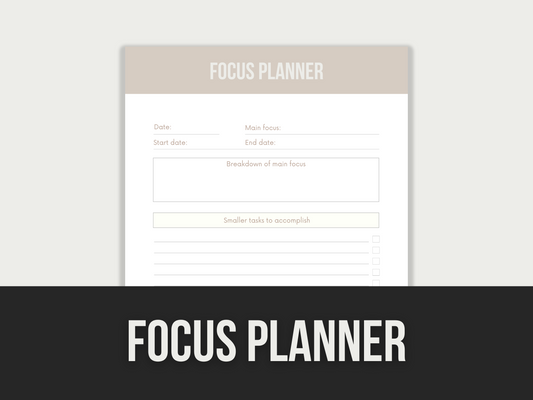 focus planner - MRR Products Vault