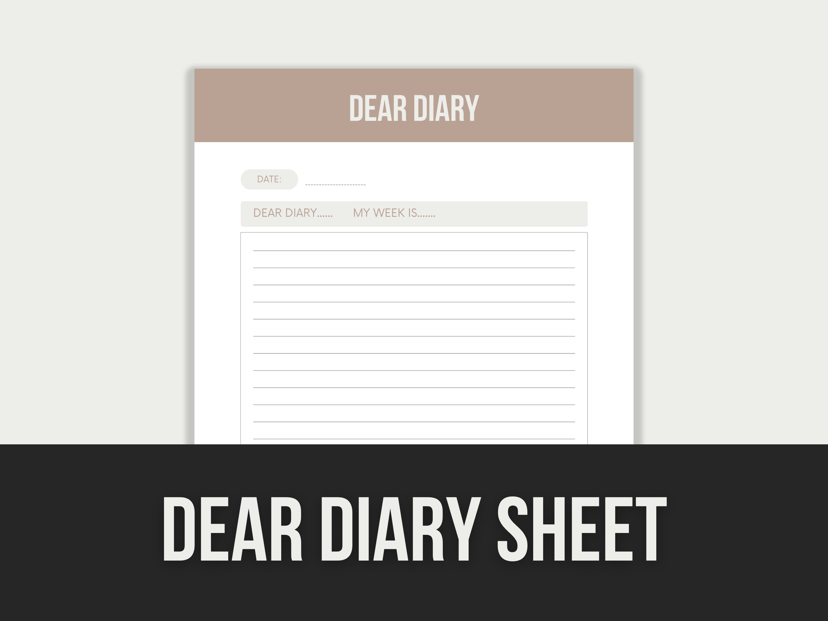 Dear Diaries Example dear diary sheet – MRR Products Vault (Shop)