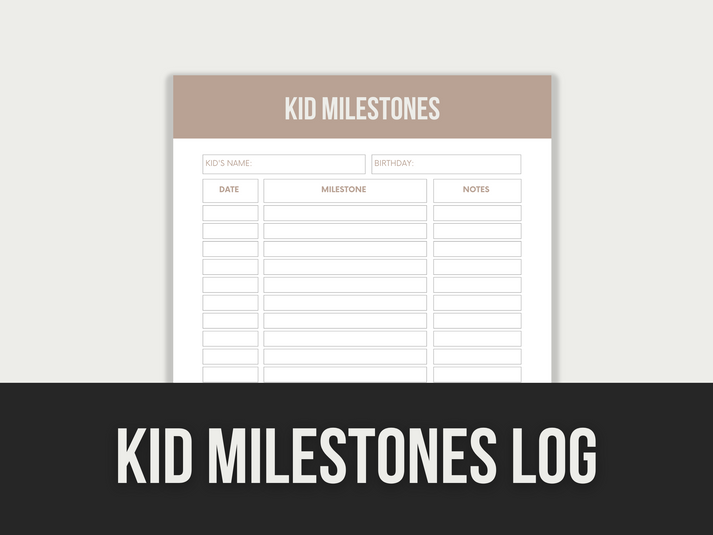 kid milestones log – MRR Products Vault (Shop)