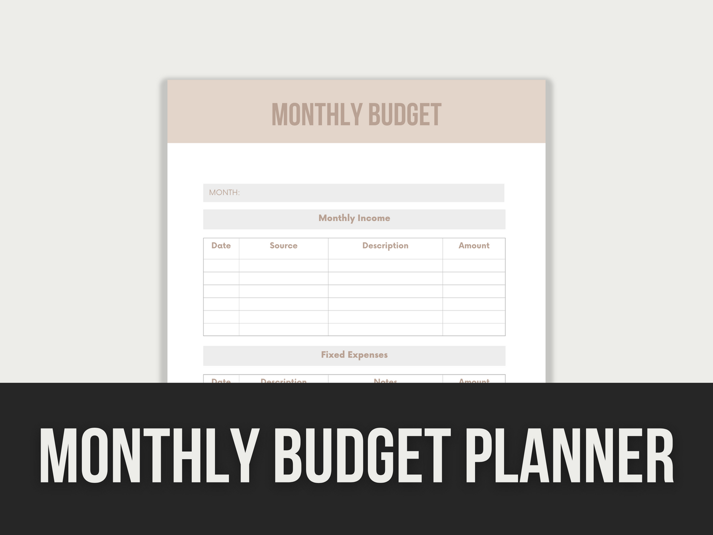 monthly budget planner - MRR Products Vault