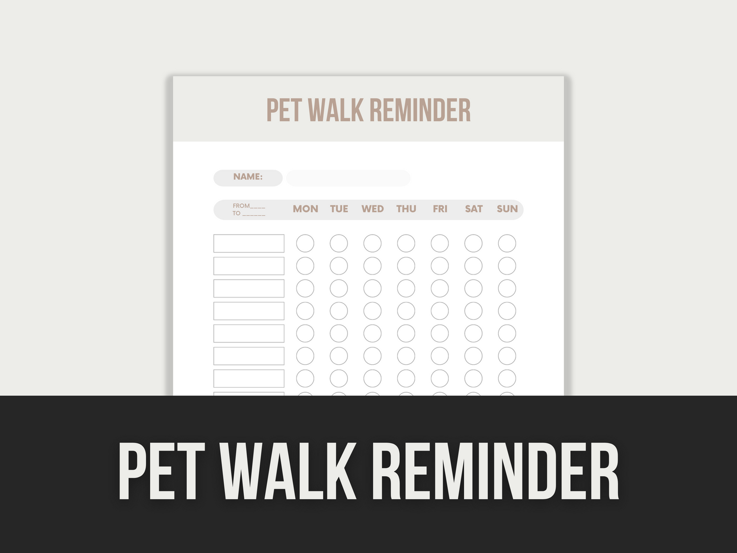 pet walk reminder - MRR Products Vault