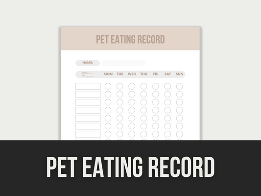 pet eating record - MRR Products Vault