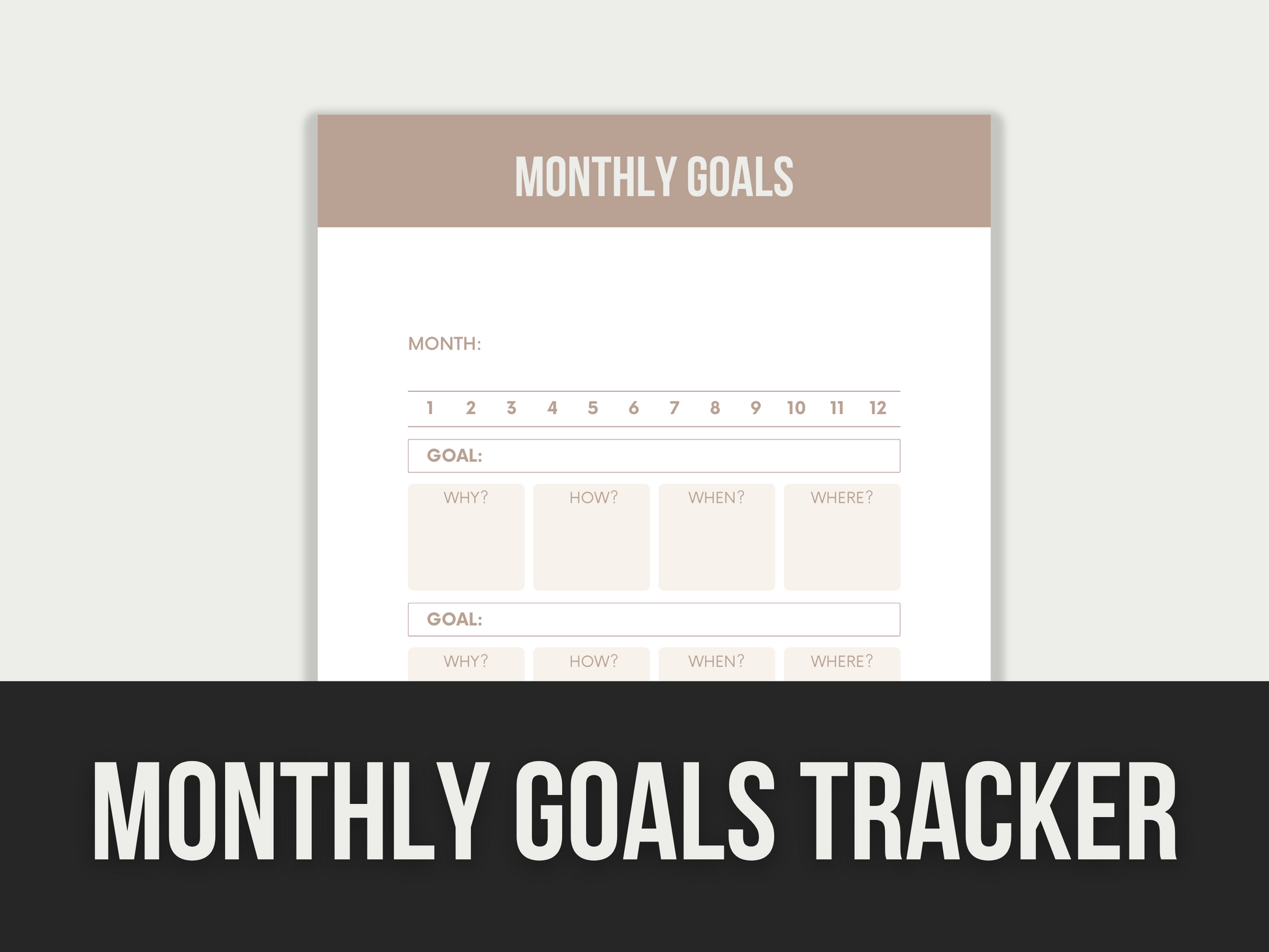 monthly goals tracker - MRR Products Vault