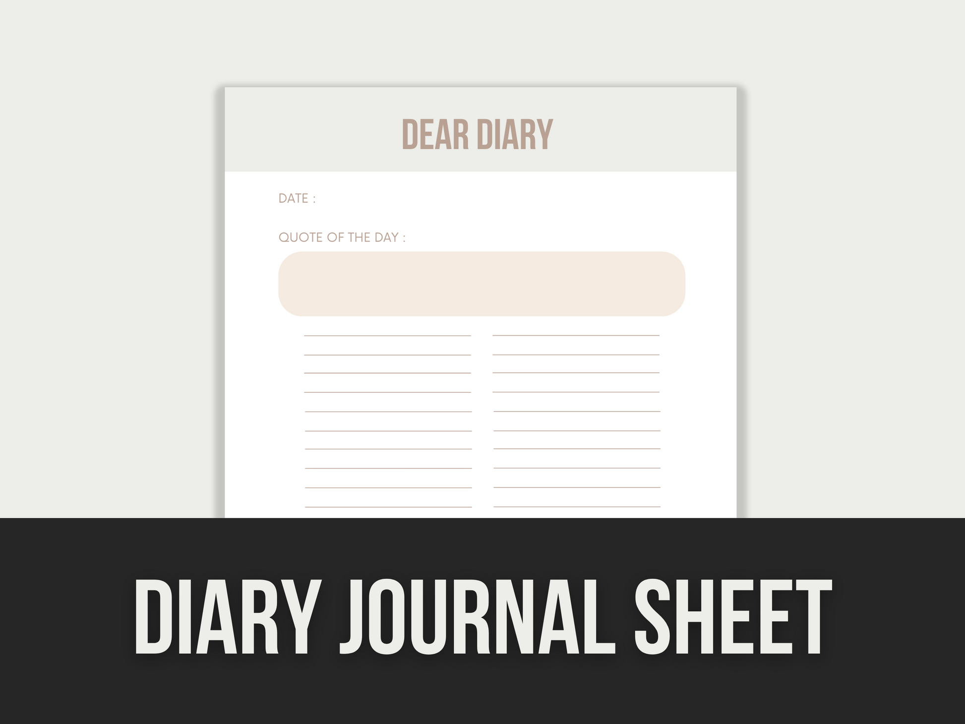 daily journal sheet - MRR Products Vault