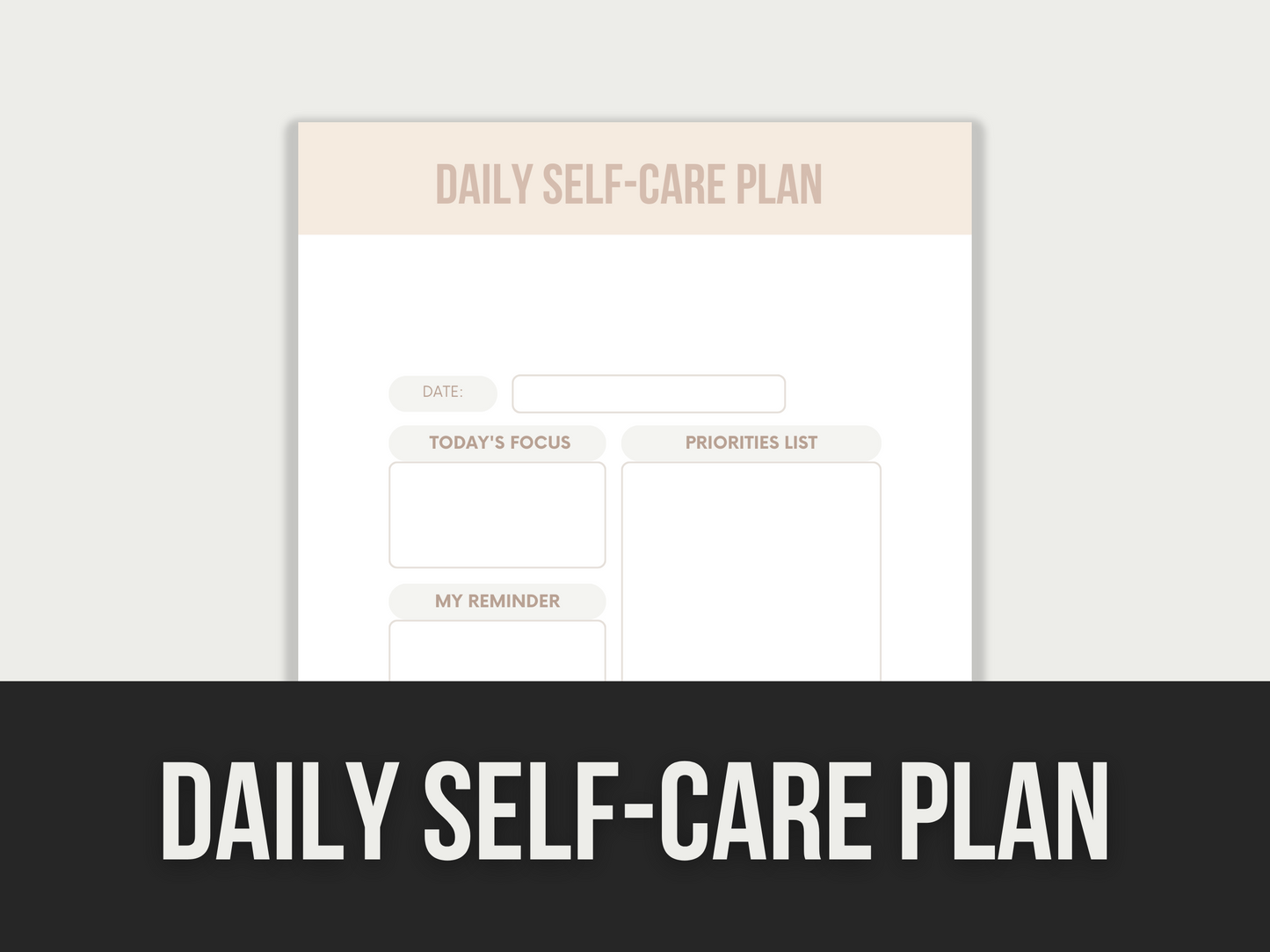 daily self-care plan - MRR Products Vault