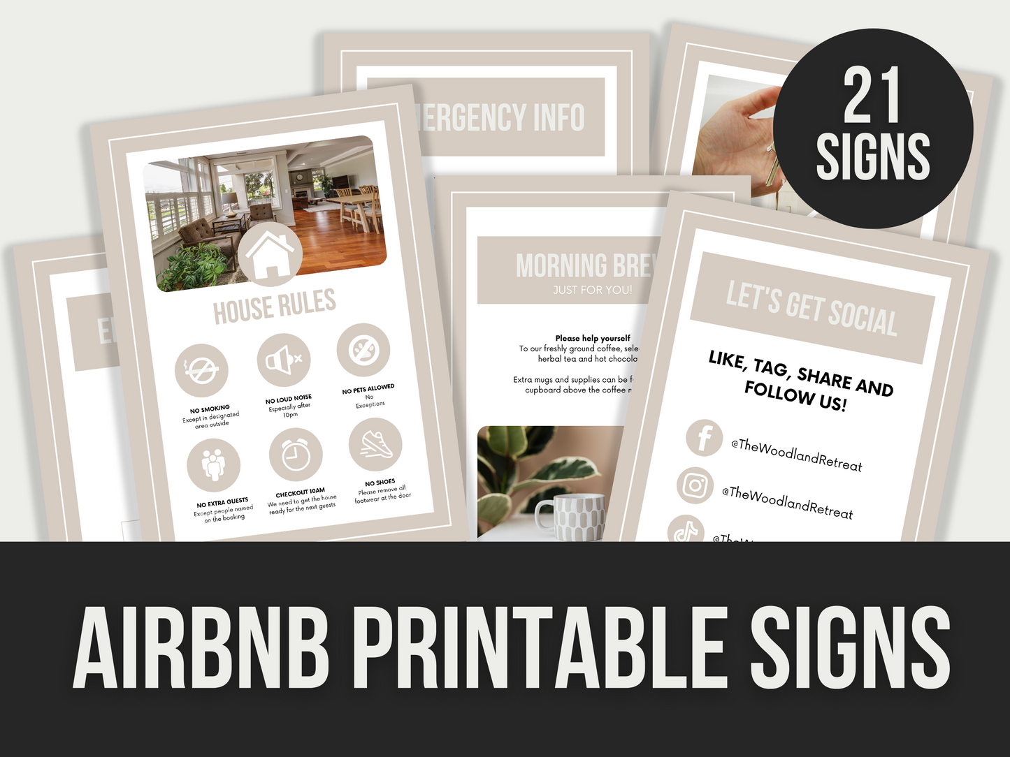 airbnb printable signs - MRR Products Vault