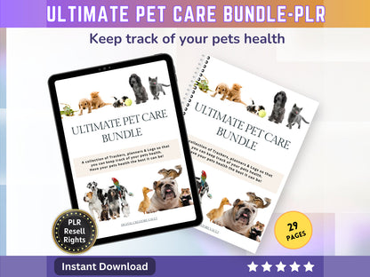 Pet Wellness Journal - Personalized Dog & Cat Care Planner, Health and Vaccination Tracker, Animal Exercise Diary - MRR Products Vault