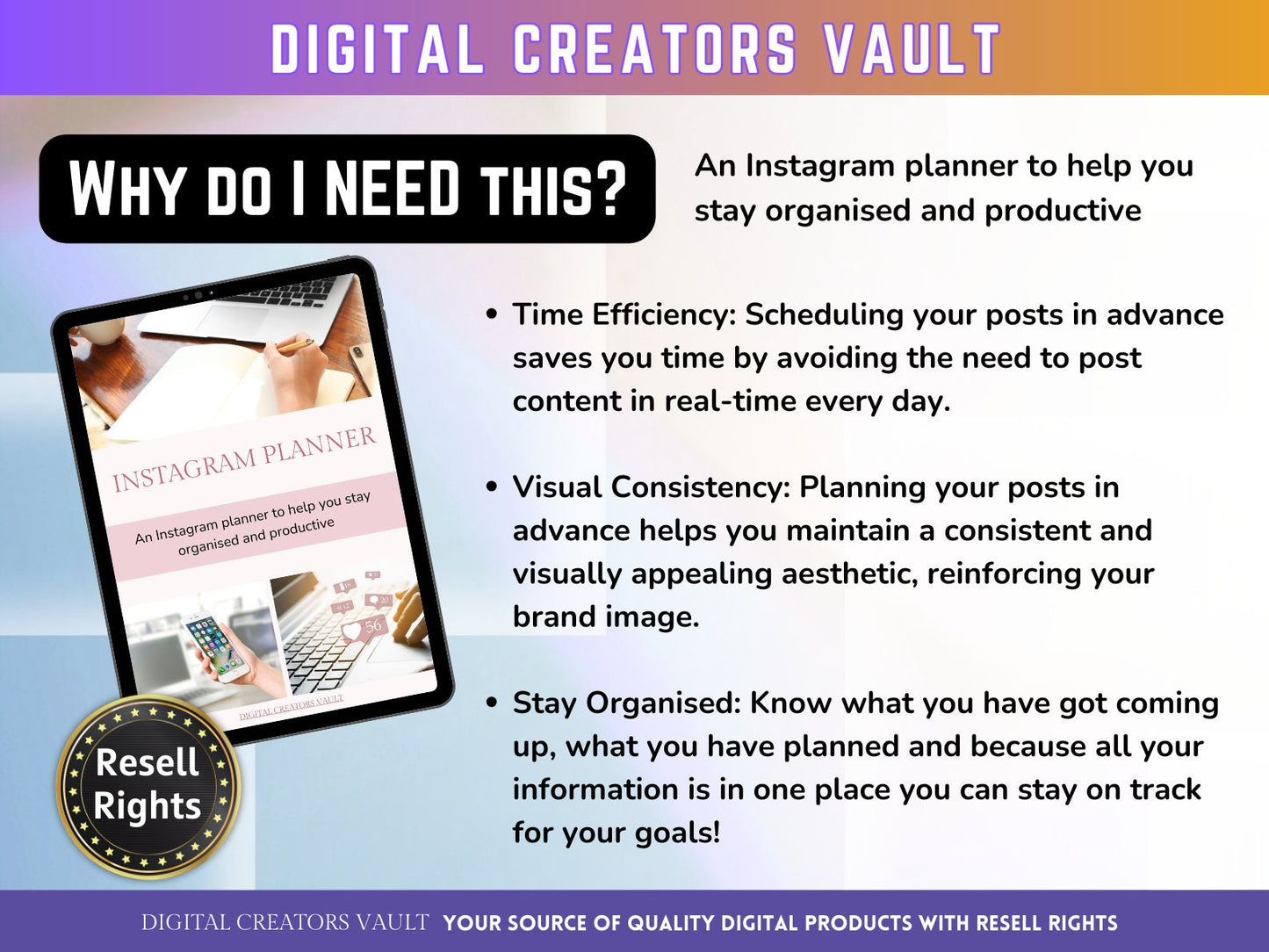 Instagram Planner Pink - PLR |  Social Media Content Calendar | Instagram Planner Printable | Small Business Planner | Social Media Plan | - MRR Products Vault