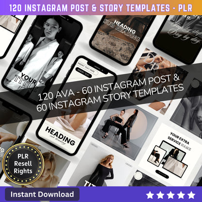 120 Ava Instagram Reel Templates | Aesthetic Reels | Reels Canva templates | Content Creator Reel - PLR - MRR Products Vault