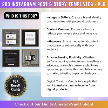 200 Business Aesthetic Instagram Reel Templates | Aesthetic Reels | Reels Canva templates | Content Creator Reel - PLR - MRR Products Vault