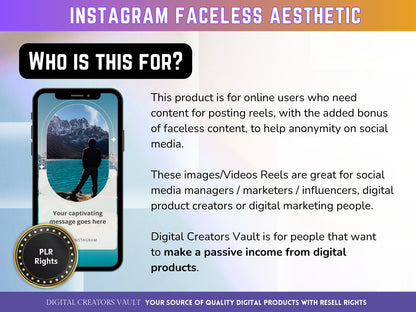 50+ Faceless Instagram Reel Templates | Aesthetic Reels | Reels Canva templates | Content Creator Reel - V2 - PLR - MRR Products Vault