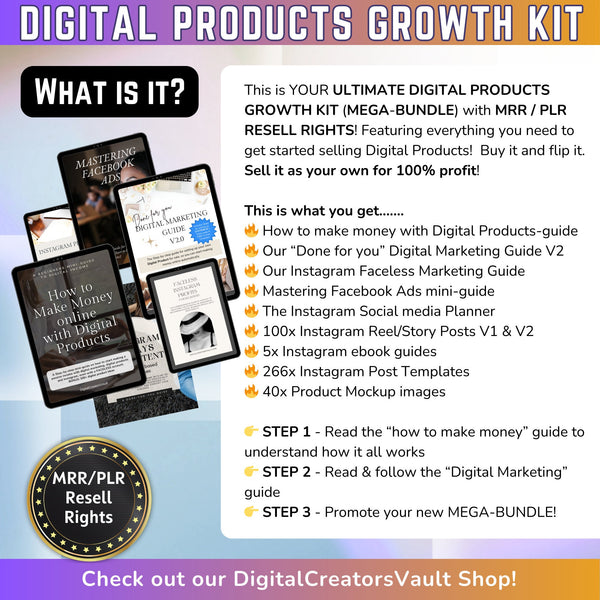 Digital Products Growth KIT mega-bundle - Digital marketing - Instagra –  MRR Products Vault