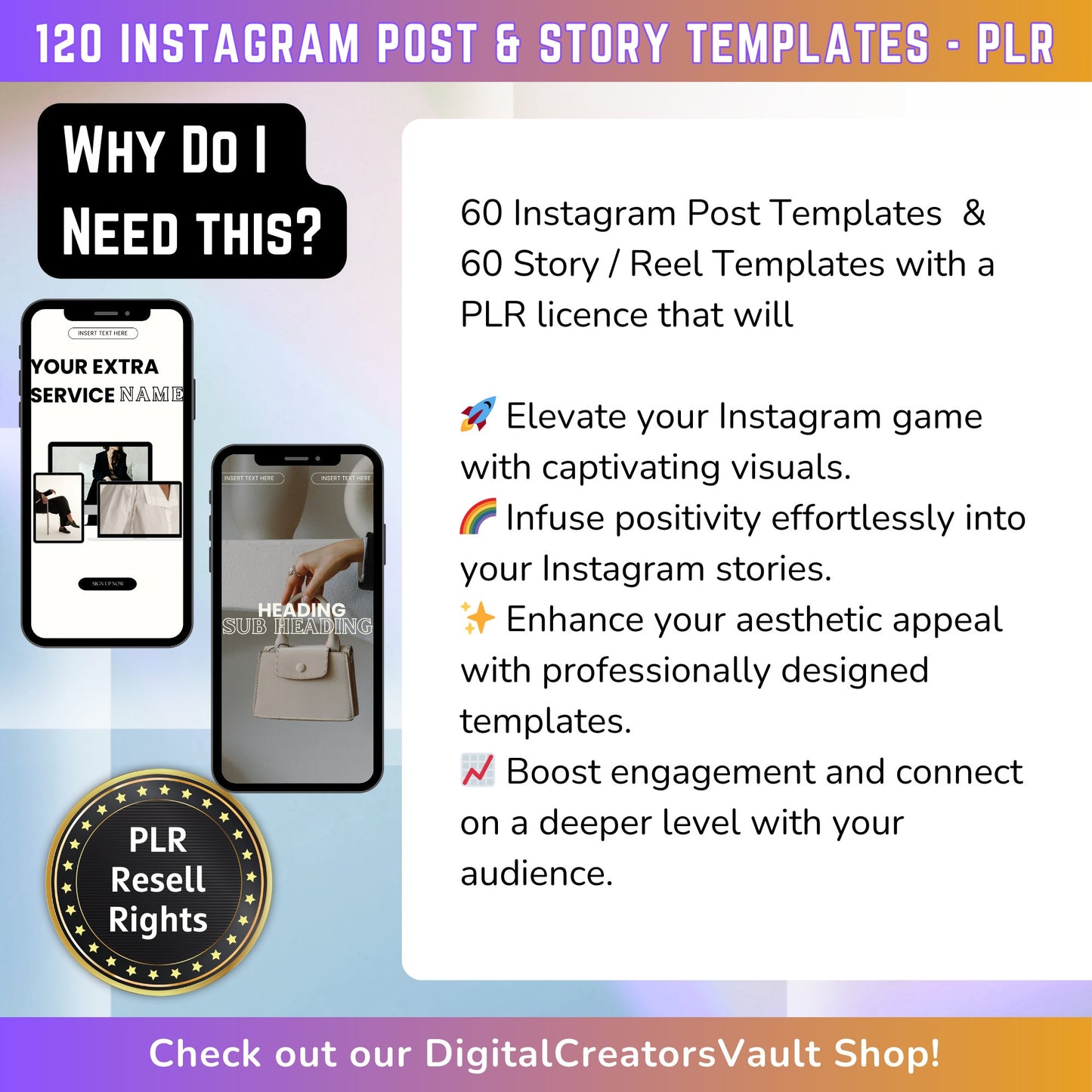 120 Ava Instagram Reel Templates | Aesthetic Reels | Reels Canva templates | Content Creator Reel - PLR - MRR Products Vault