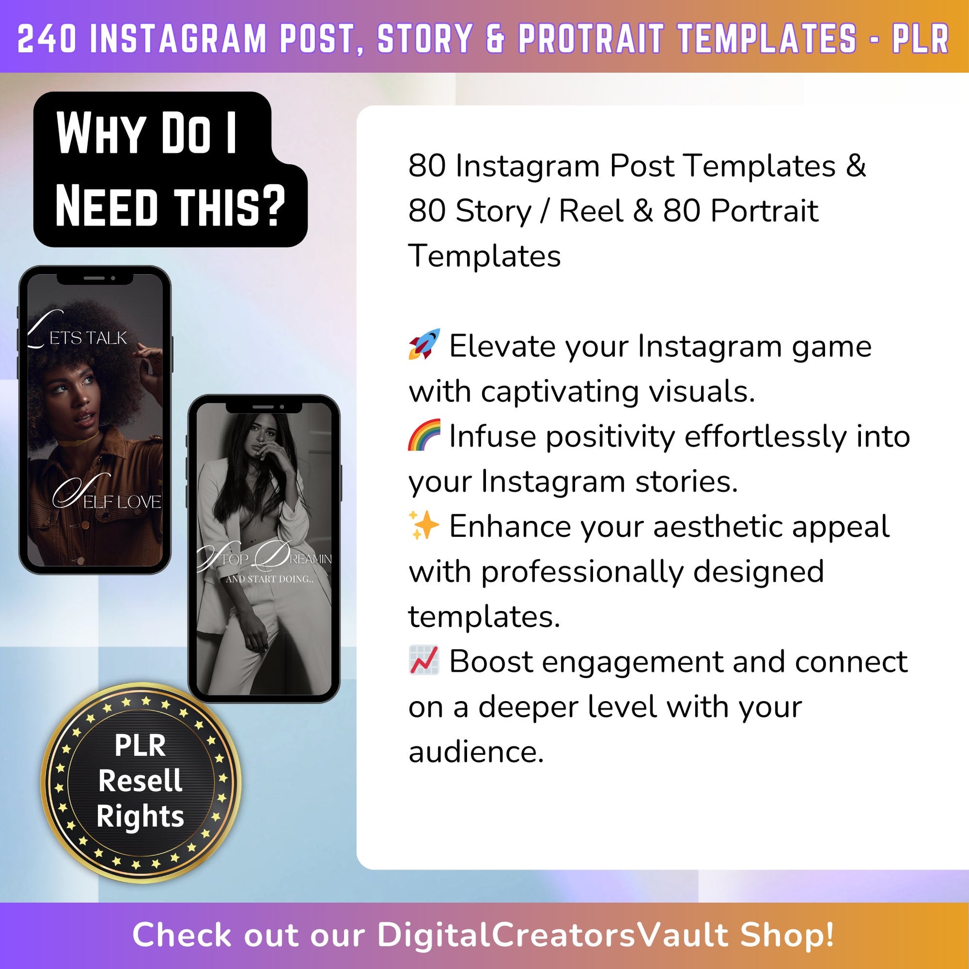 240 Mia Instagram Reel Templates | Aesthetic Reels | Reels Canva templates | Content Creator Reel - PLR - MRR Products Vault