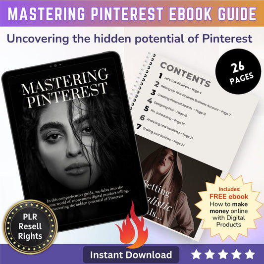 Mastering Pinterest EBook How to Guide - Digital Product for Passive Income using Pinterest and Social Media Marketing PLR Resell Rights - MRR Products Vault