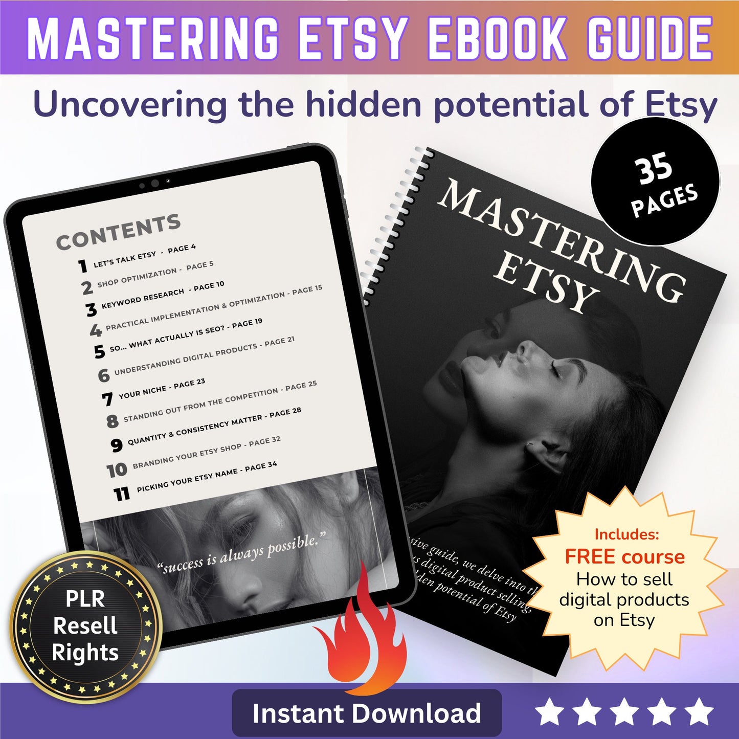 Mastering Etsy EBook Guide + How to sell on Etsy Video training course - Make Digital Product Passive Income using Etsy PLR Resell Rights - MRR Products Vault