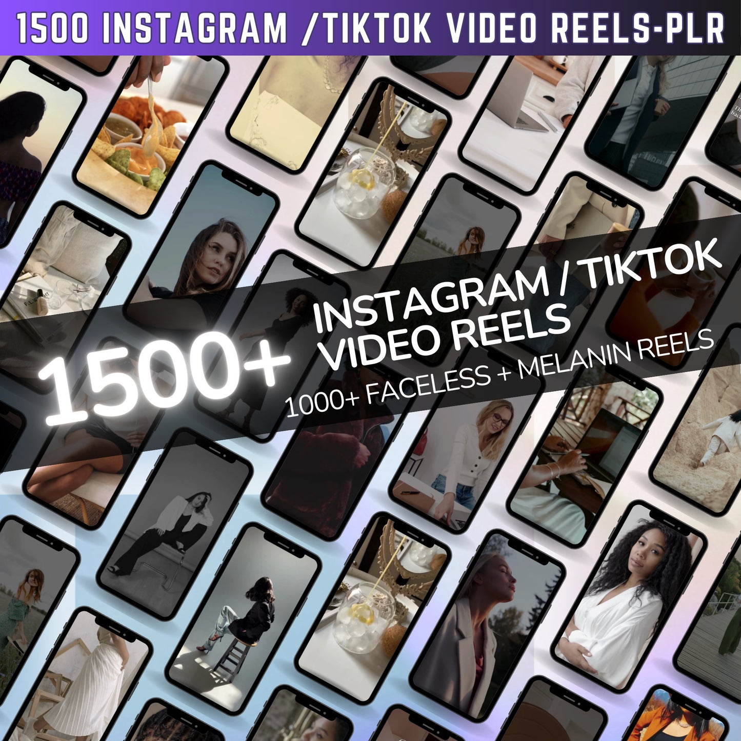 1500+ Instagram TikTok Video Reels Social Media Stock Videos, IG reels, Faceless Instagram Marketing melanin Black Woman Reels PLR Resell - MRR Products Vault